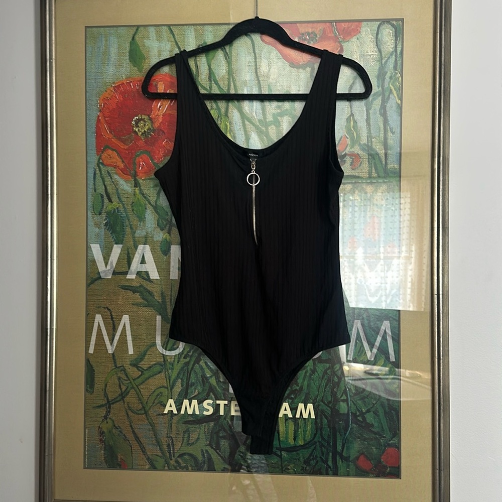 NWT- Aqua - Bloomingdale’s Zip Body Suit.